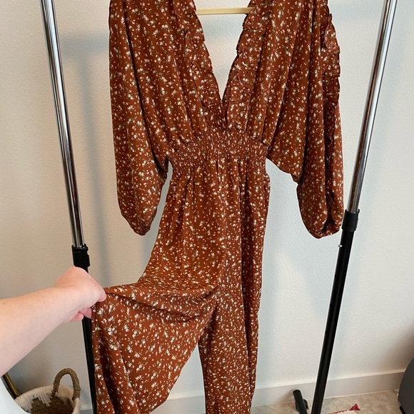 Storia printed long sleeve long romper